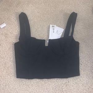 NWT Zara black bustier crop top